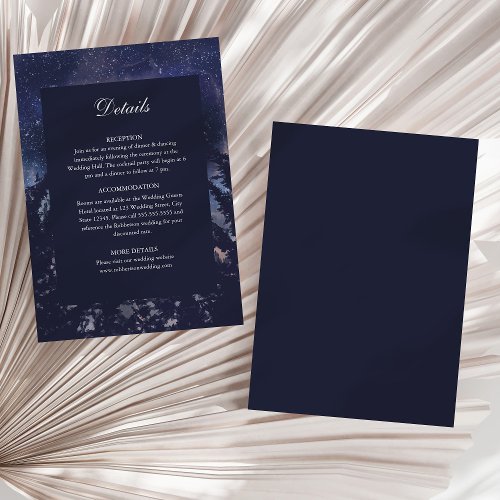 Starry Night Forest Wedding Details Card