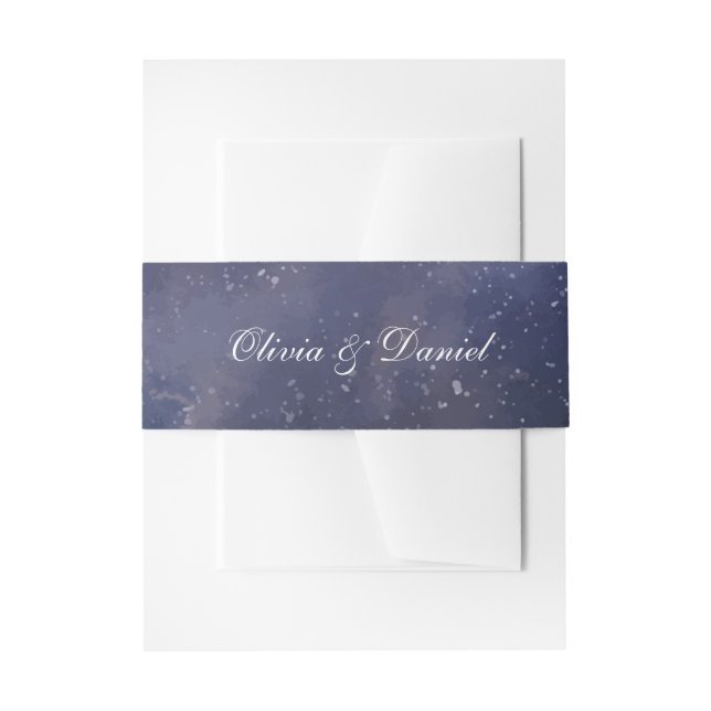 Starry Night Forest Wedding Invitation Invitation Belly Band (Front Example)