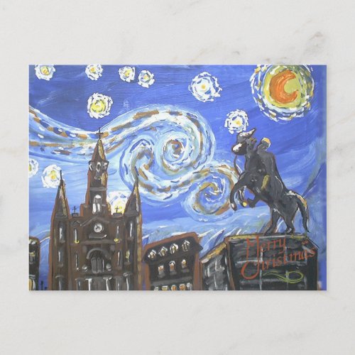 Starry Night French Quarter Holiday Postcard
