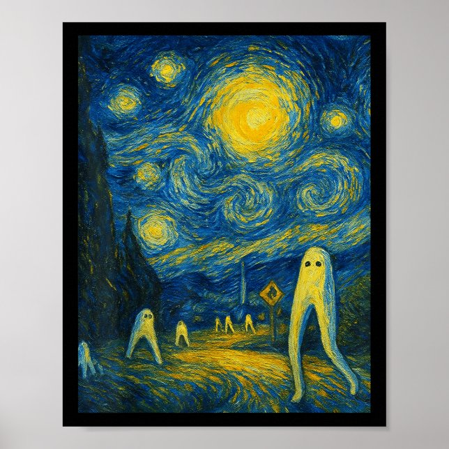 Starry Night Fresno Nightcrawler Van Gogh Hallowee Poster (Front)