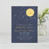 Starry Night Full Moon Wedding Invitation (Standing Front)