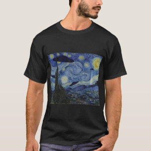 Starry Night Funny Van Gogh Painting UFO Alien Abd T-Shirt