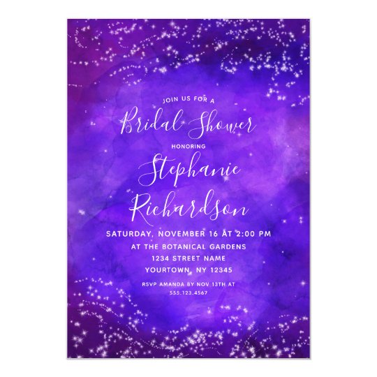 Starry Night Galaxy Bridal Shower Invitation