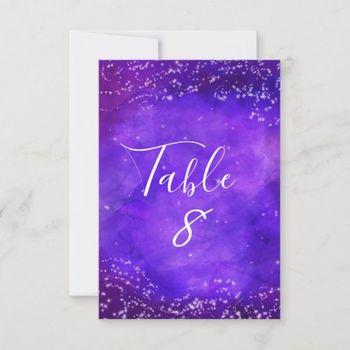 Starry Night Galaxy Watercolor Table Numbers