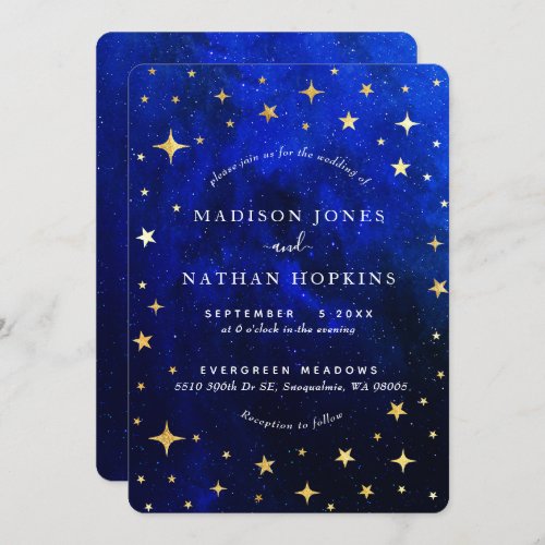 Starry Night Galaxy Wedding Invitation