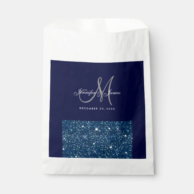 Starry Night Glitter Elegant Wedding Favor Favor Bag (Front)