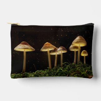 Starry Night Glowing Mushrooms Accessory Pouch