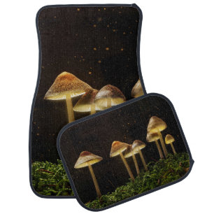 Starry Night Glowing Mushrooms Car Floor Mat
