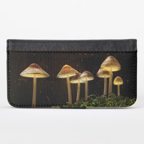 Starry Night Glowing Mushrooms iPhone X Wallet Case