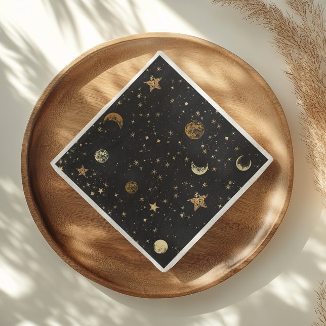Starry Night Gold Moon Napkins (Creator Uploaded)