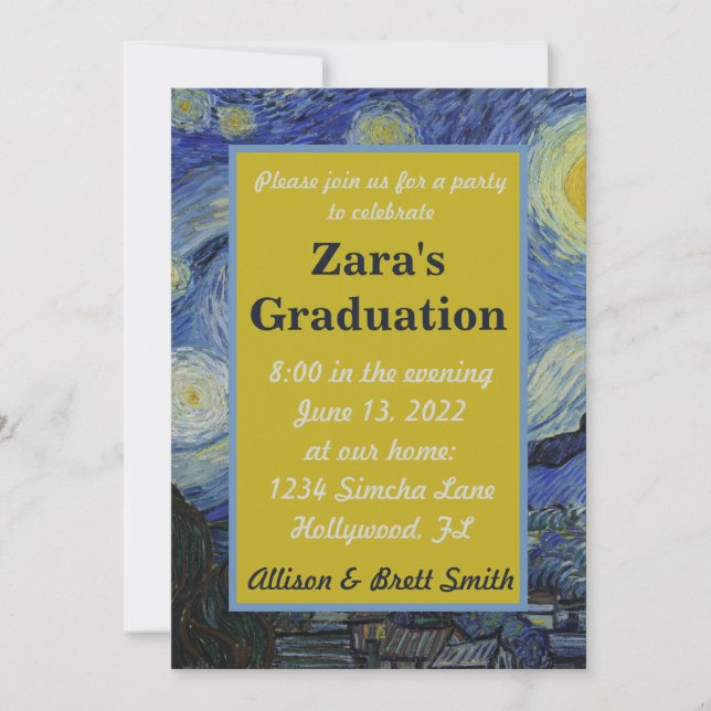 Starry Night Graduation Invitation (Front)