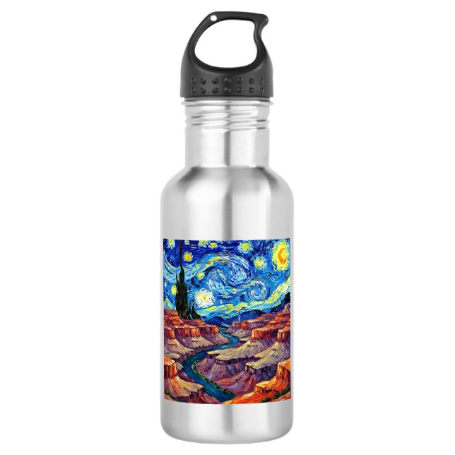 Starry Night Grand Canyon Arizona Stainless Steel Water Bottle (Front)