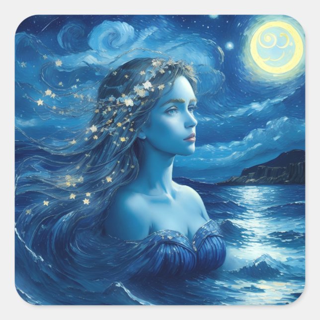Starry Night 🌌 - Greek Goddess #1 Square Sticker (Front)