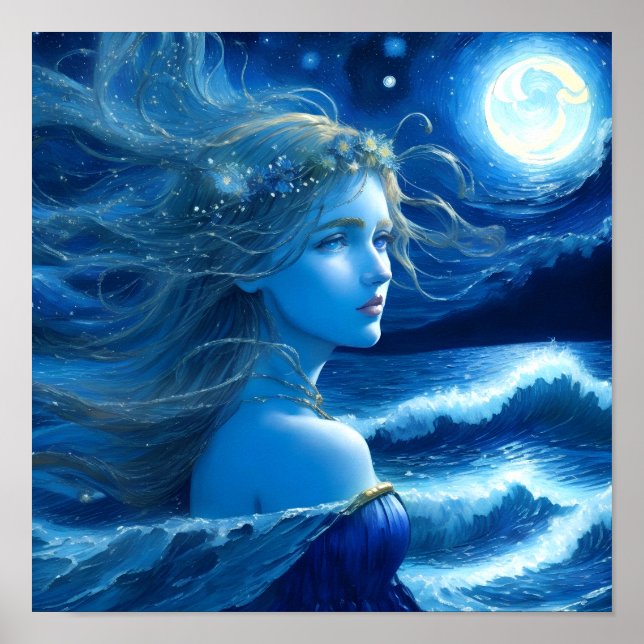 Starry Night 🌌 - Greek Goddess Fantasy Poster #4 (Front)