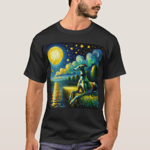 Starry Night Greyhound Dog Van Gogh Lover T-Shirt