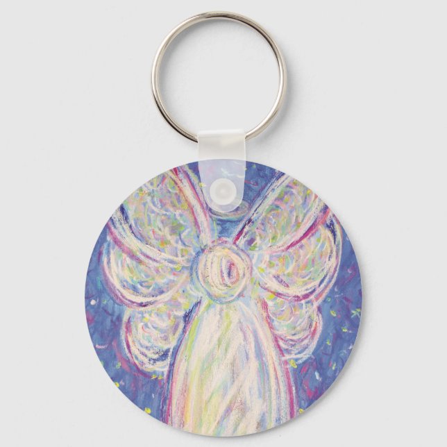 Starry Night Guardian Angel Art Charm Keychains (Front)