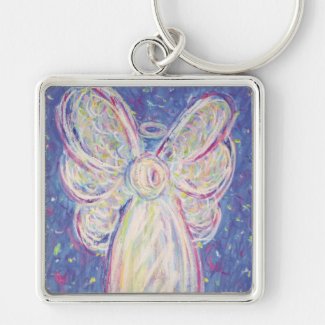 Starry Night Guardian Angel Art Custom Keychains