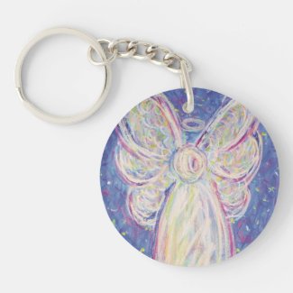 Starry Night Guardian Angel Custom Keychain