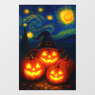 Starry Night Halloween Pumpkins Poster Wall Decal