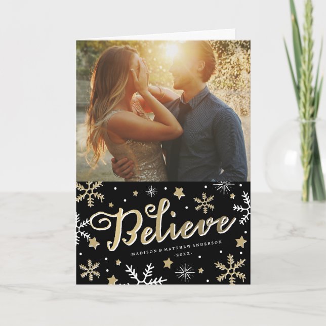 Starry Night | Holiday Photo Greeting Card (Front)