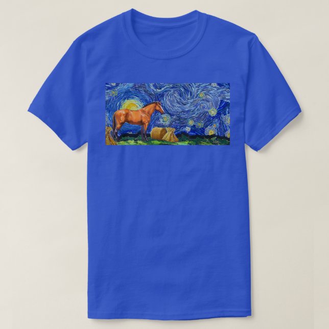 Starry Night Horse, Van Gogh Horse Gifts For Men,  T-Shirt (Design Front)