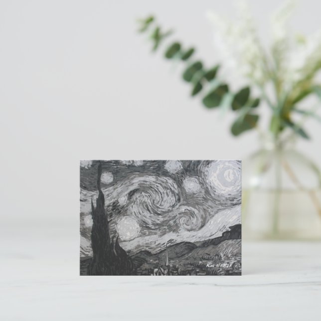 Starry Night I Vincent Van Gogh Bookmarks Note Card (Standing Front)