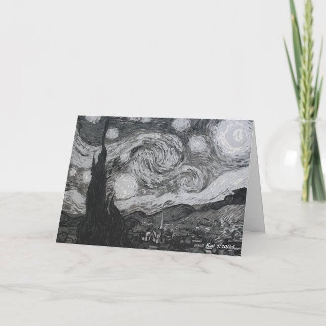 Starry Night I Vincent Van Gogh Folded Cards (Front)