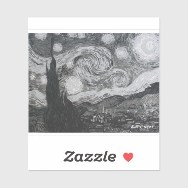 Starry Night I Vincent Van Gogh Sticker (Sheet)