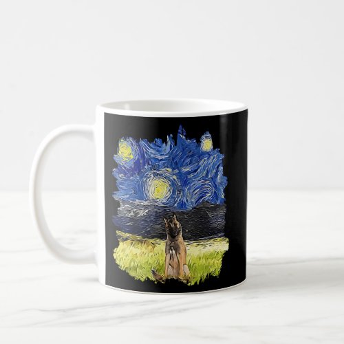 Starry Night Impressionist _ Dog Belgian Tervuren Coffee Mug