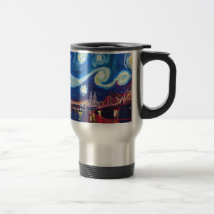 Starry night in Cologne Germany Travel Mug