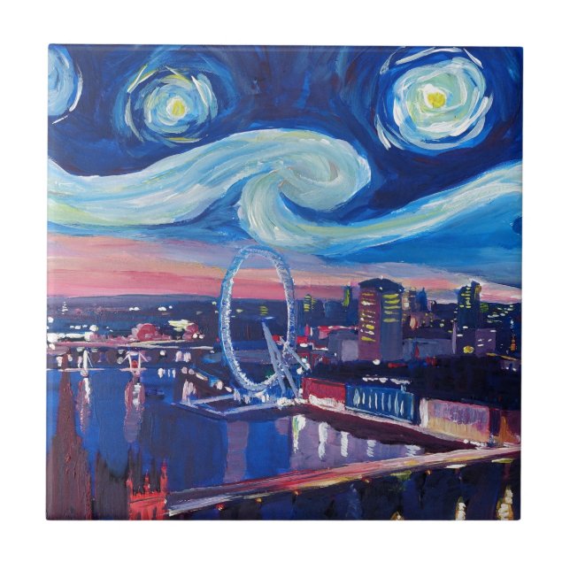 Starry night in London Tile (Front)