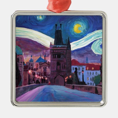 Starry Night in Prague  with Carlsbridge Metal Ornament