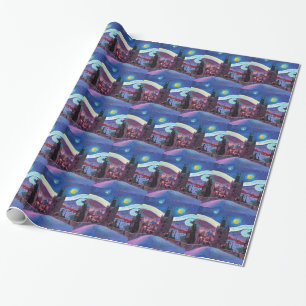 Starry Night in Prague  with Carlsbridge Wrapping Paper