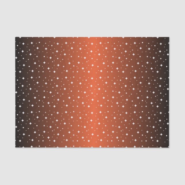 Starry Night in Shiny Burnt Orange Tissue Paper (Front)