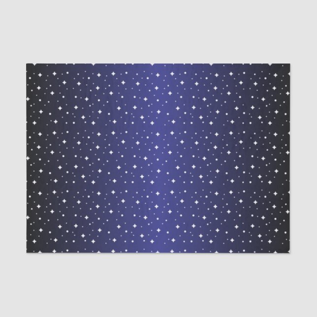 Starry Night in Shiny Dark Purple Blue Tissue Paper (Front)