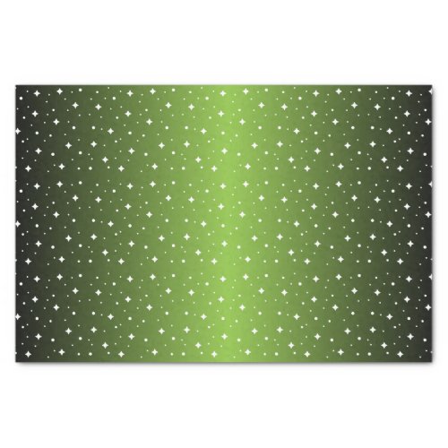 Starry Night in Shiny Lime Green Tissue Paper