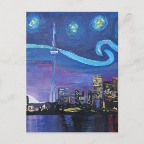 Starry Night in Toronto with Van Gogh Inspirations Postcard