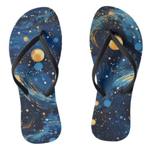 Starry Night inspired Flip Flops