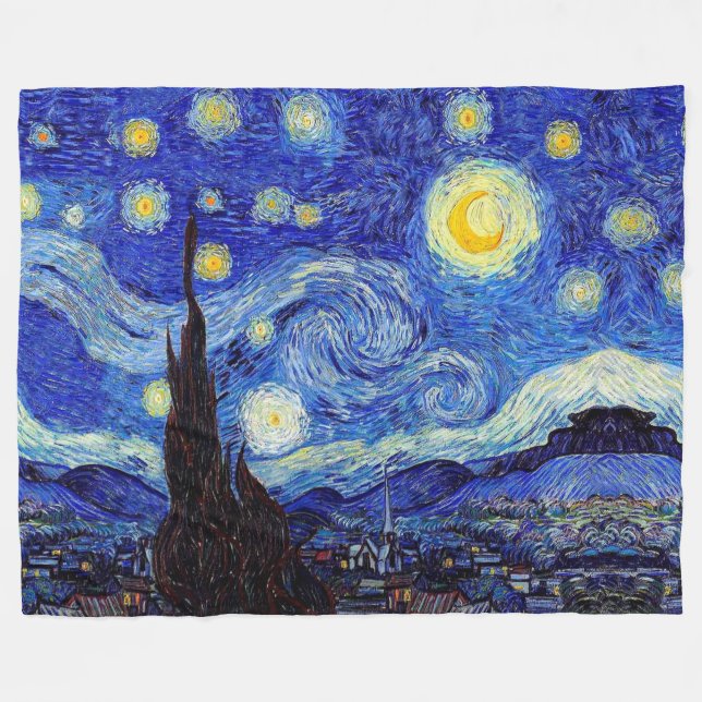 Starry Night  Inspired Van Gogh Classic Blankets (Front (Horizontal))
