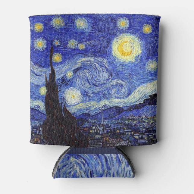 Starry Night  Inspired Van Gogh Classic Can Cooler (Front)