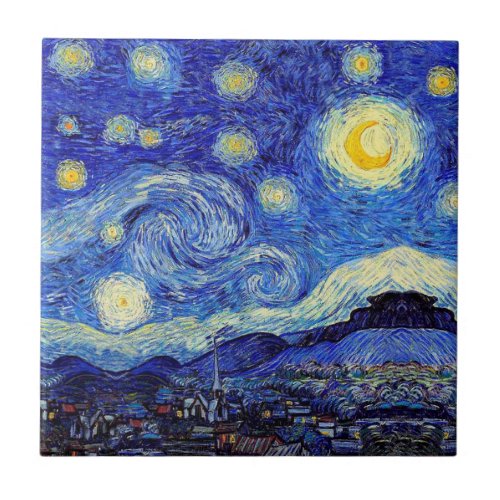 Starry Night  Inspired Van Gogh Classic Products Tile