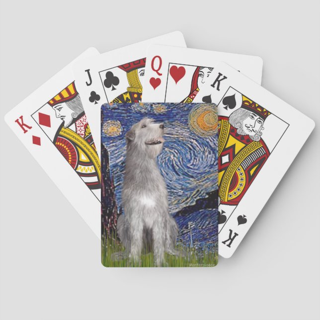 Starry Night - Irish Wolfhound Poker Cards (Back)