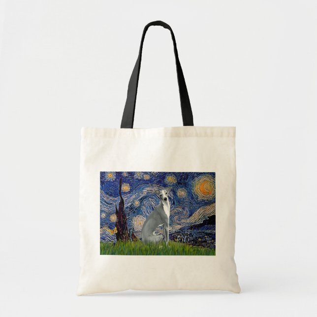 Starry Night-Italian Greyhound 4 (sit) Tote Bag (Front)