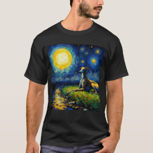 Starry Night Italian Greyhound Dog Van Gogh Lover T-Shirt