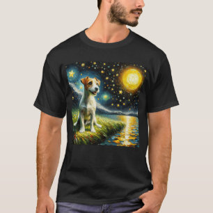 Starry Night Jack Russell Terrier Dog Van Gogh T-Shirt