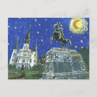 Starry Night Jackson Square Postcard