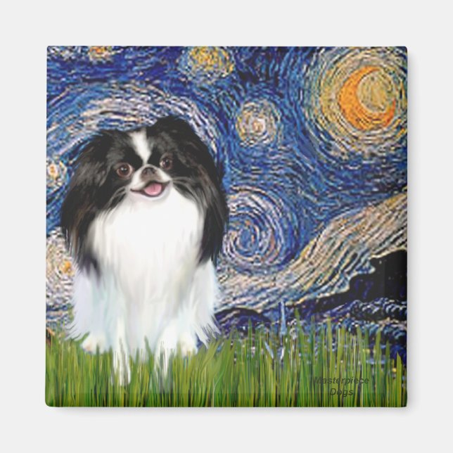 Starry Night - Japanese Chin 3 Magnet (Front)