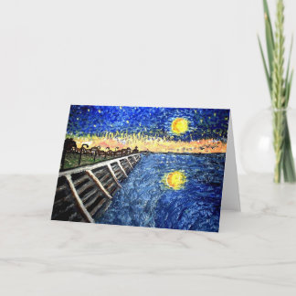 Starry Night Lake Front Note Card