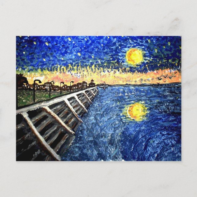 Starry Night Lake Front Postcard (Front)