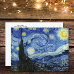 Starry Night Landscape Vincent van Gogh Postcard<br><div class="desc">A fine art postcard with Starry Night (1889), a post-Impressionist oil painting by the Dutch artist Vincent van Gogh (1853-1890). A painting depicting the view outside the window from Van Gogh's room at the sanitorium in Saint-Remy-de-Provence, Southern France. Vincent van Gogh's Starry Night is one of the most celebrated paintings...</div>